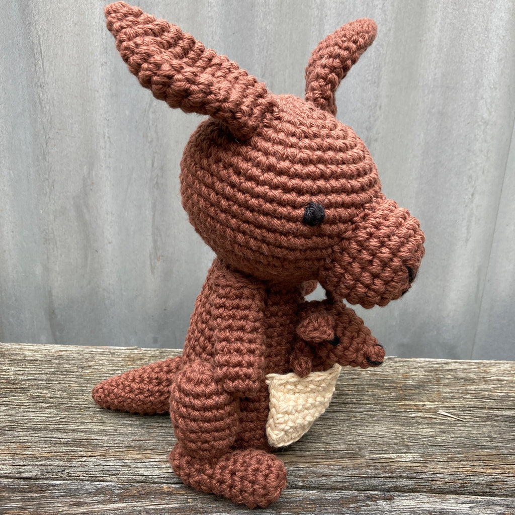 Asiki Crocheted Kangaroo Eco Toy
