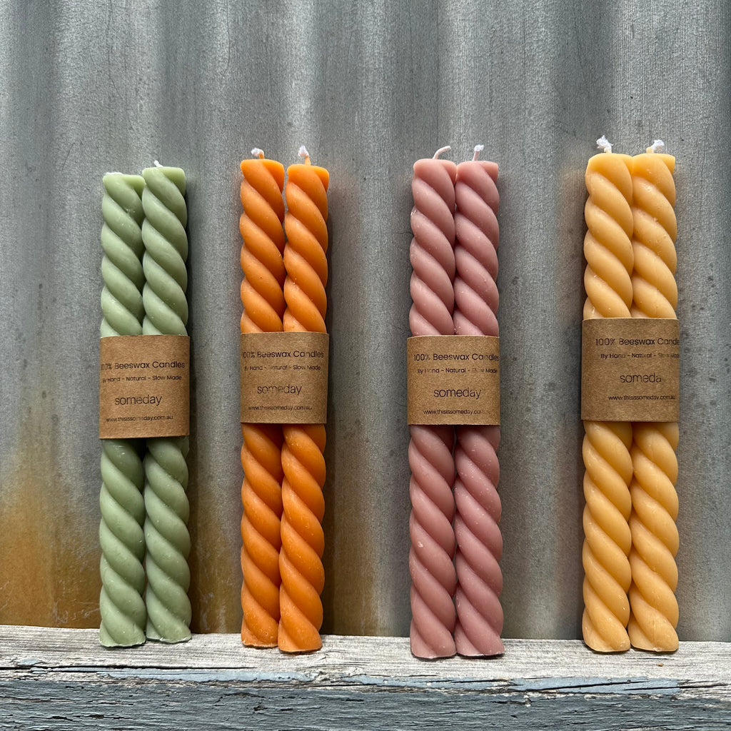 Beeswax Twist Candles (pair)