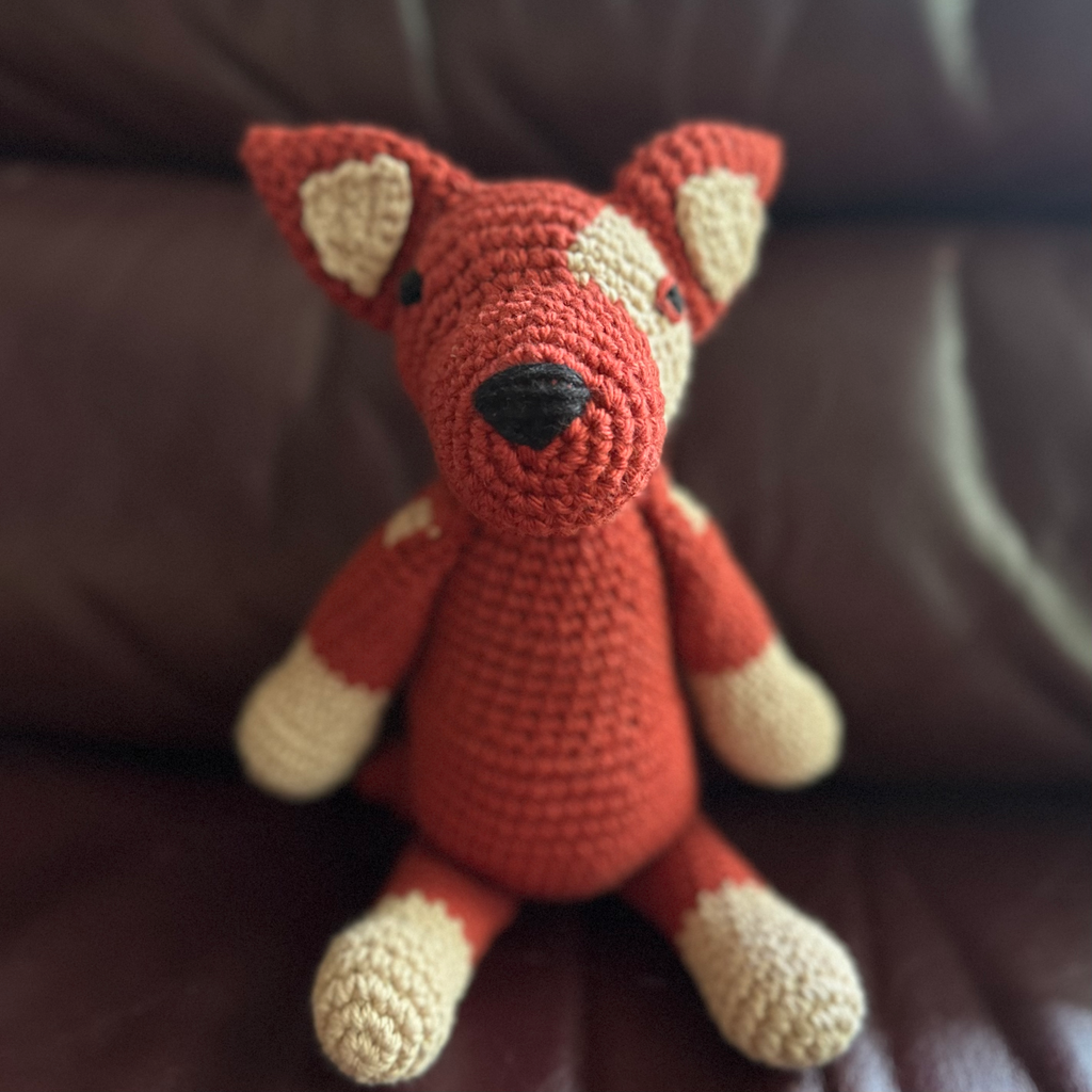 Asiki Crocheted Cattle Dog Eco Toys - Bluey, Rusty & Red