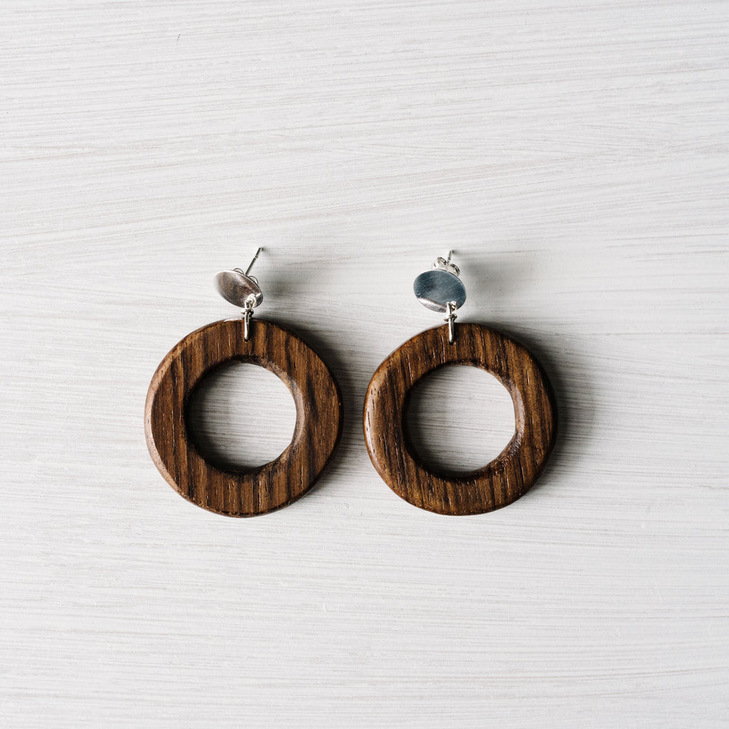 Woodfolk - Circular Wood Earrings