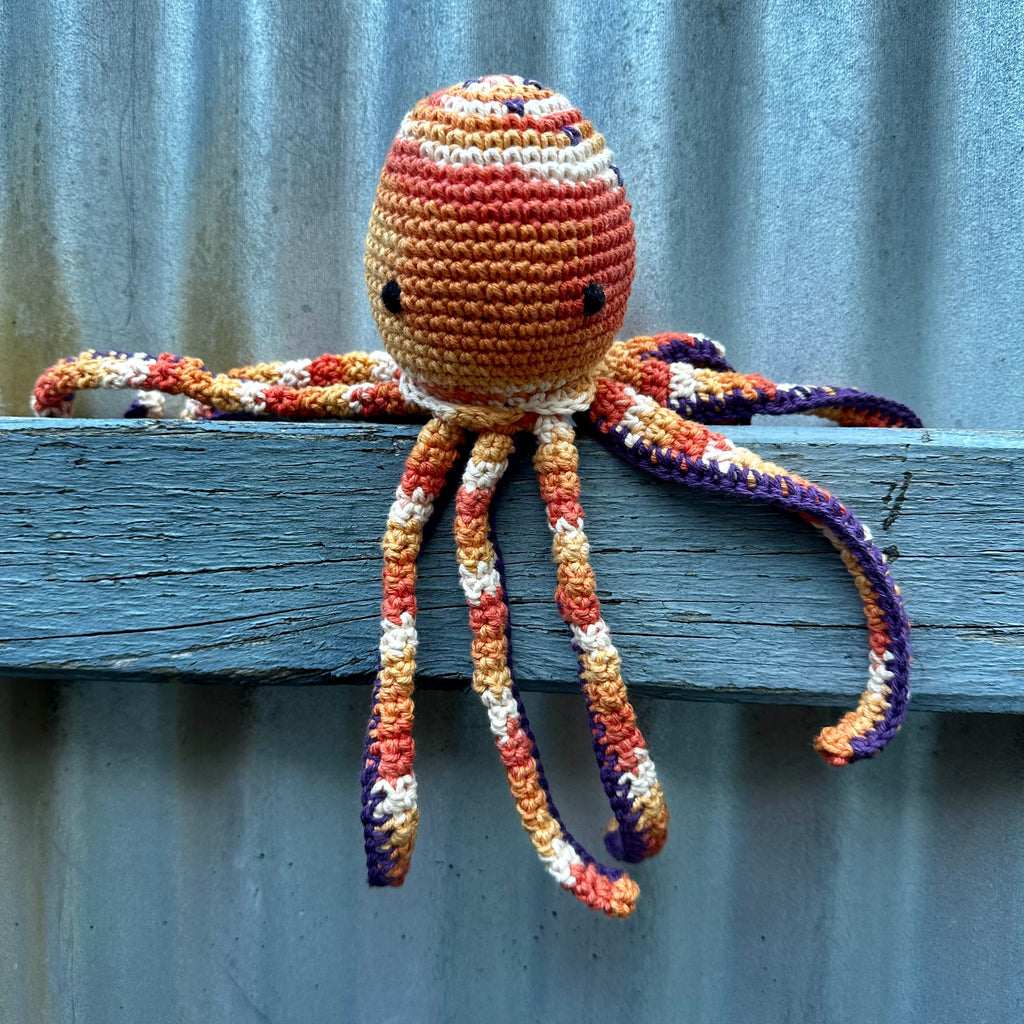 Asiki sustainably made crocheted octopus toy