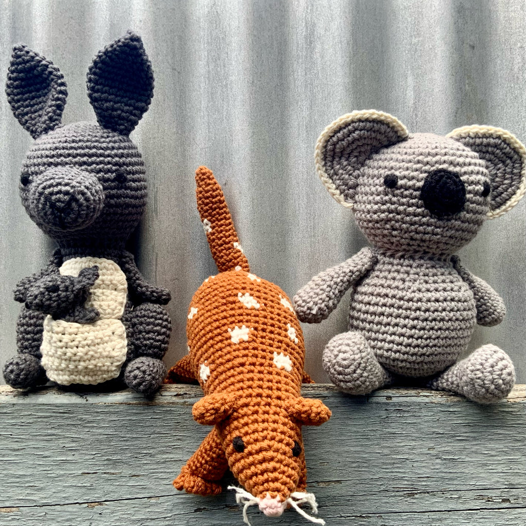 Asiki Crocheted Kangaroo Eco Toy