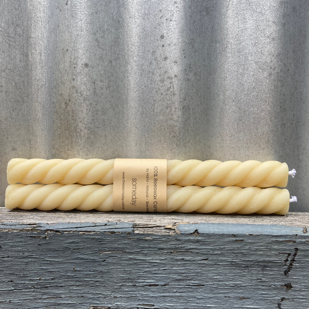 Beeswax Twist Candles (pair)