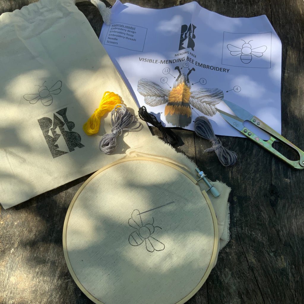 Visible Mending Embroidery Kit (bee) by Day Keeper, Erskineville, Sydney, Australia