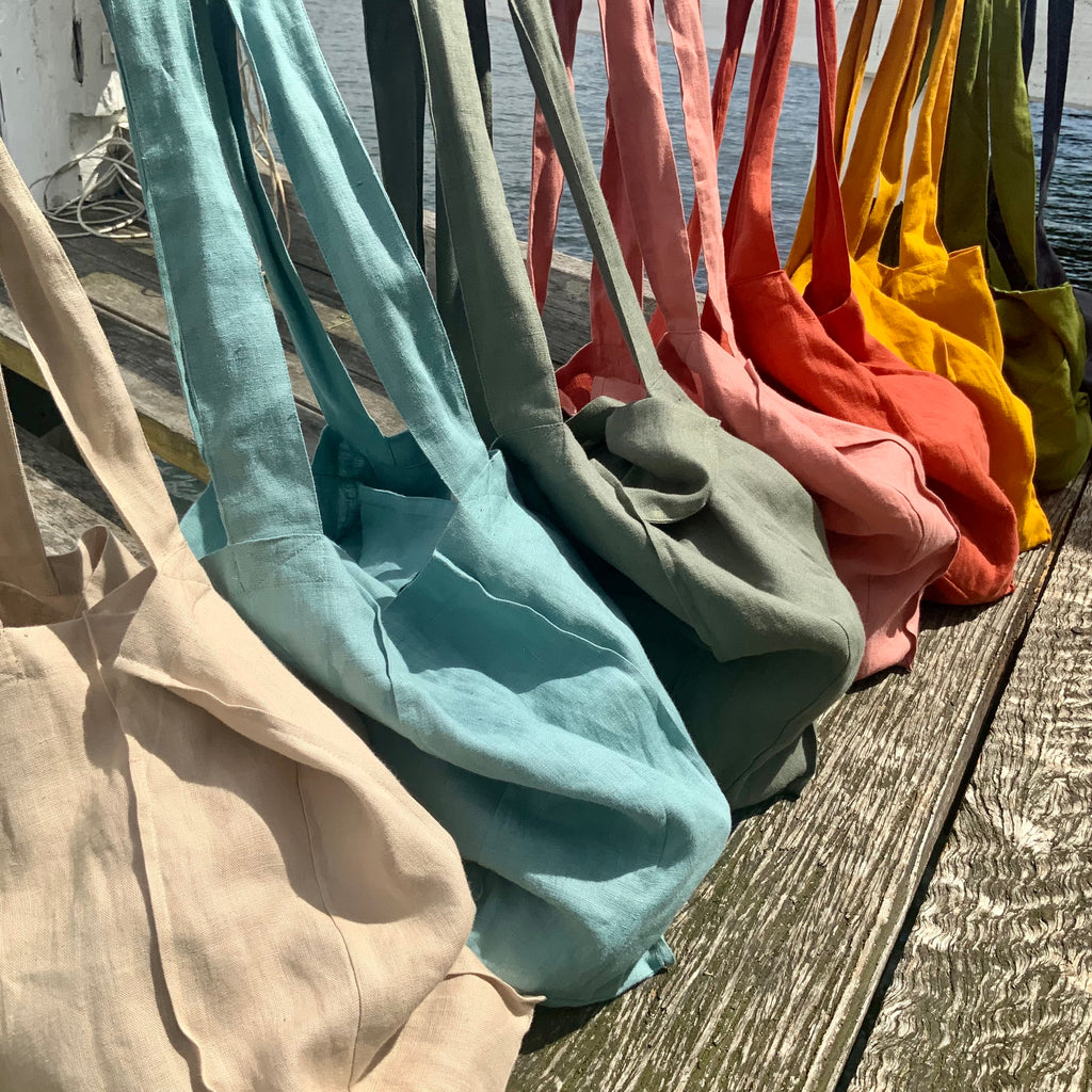 Linen Tote Bags with Pocket